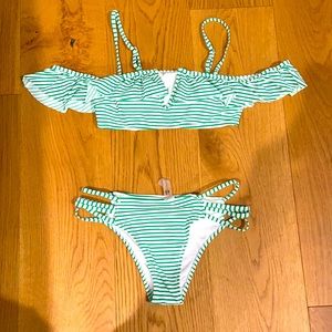 Green stripe bikini